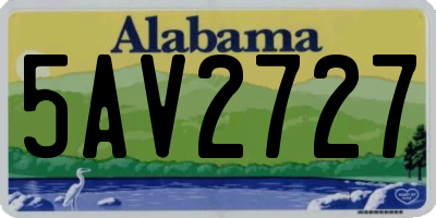 AL license plate 5AV2727