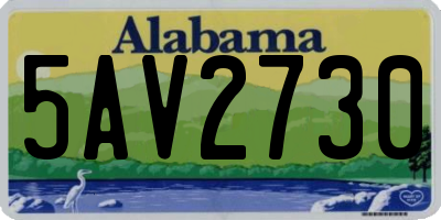 AL license plate 5AV2730
