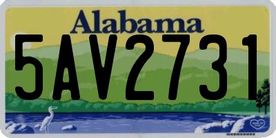 AL license plate 5AV2731
