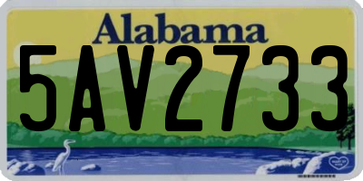AL license plate 5AV2733