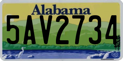 AL license plate 5AV2734