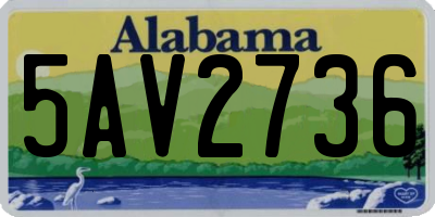 AL license plate 5AV2736