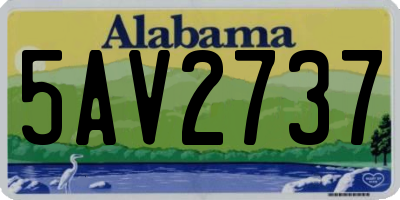AL license plate 5AV2737