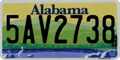 AL license plate 5AV2738