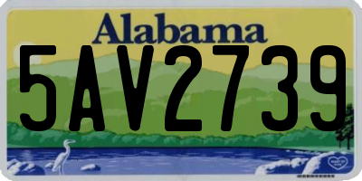 AL license plate 5AV2739