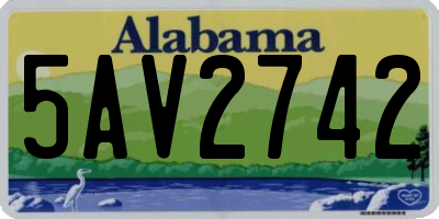 AL license plate 5AV2742
