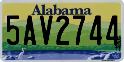 AL license plate 5AV2744