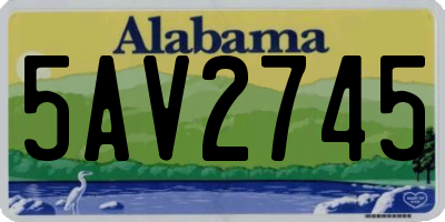 AL license plate 5AV2745