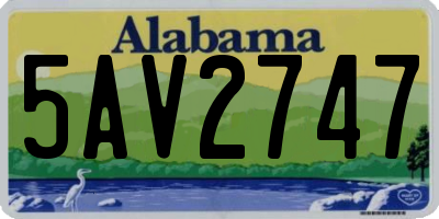 AL license plate 5AV2747