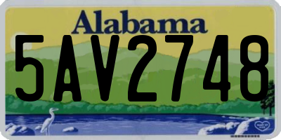 AL license plate 5AV2748