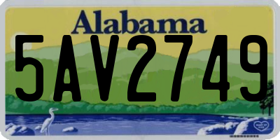 AL license plate 5AV2749