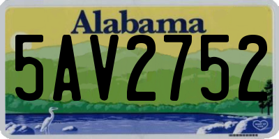 AL license plate 5AV2752