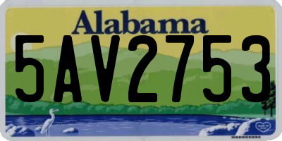 AL license plate 5AV2753