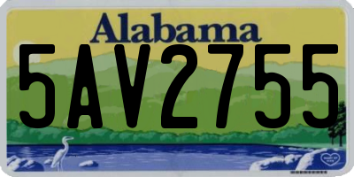 AL license plate 5AV2755