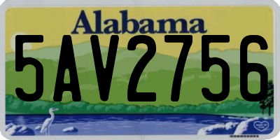 AL license plate 5AV2756