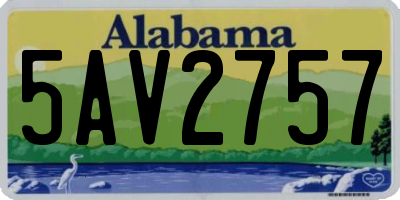 AL license plate 5AV2757