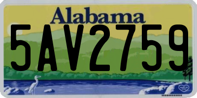 AL license plate 5AV2759