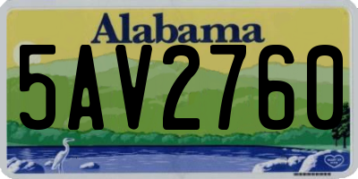AL license plate 5AV2760