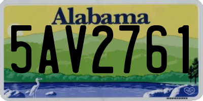 AL license plate 5AV2761