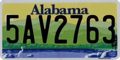 AL license plate 5AV2763