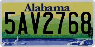 AL license plate 5AV2768