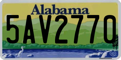 AL license plate 5AV2770