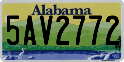AL license plate 5AV2772