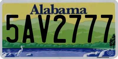 AL license plate 5AV2777