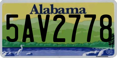 AL license plate 5AV2778