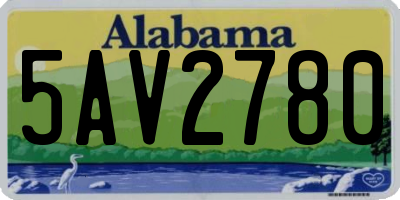 AL license plate 5AV2780