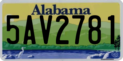 AL license plate 5AV2781