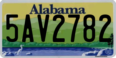 AL license plate 5AV2782
