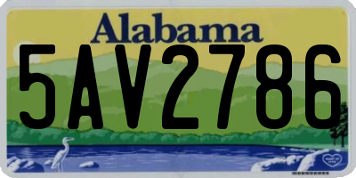 AL license plate 5AV2786