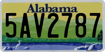 AL license plate 5AV2787