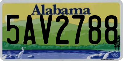 AL license plate 5AV2788