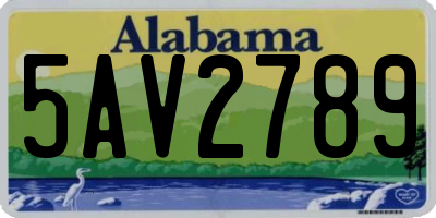 AL license plate 5AV2789