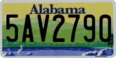 AL license plate 5AV2790