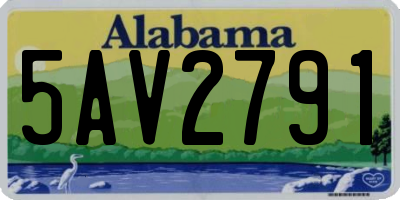 AL license plate 5AV2791
