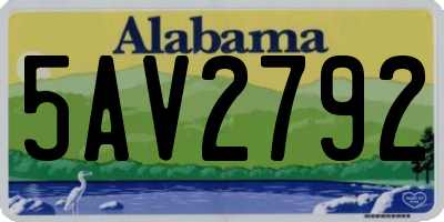 AL license plate 5AV2792