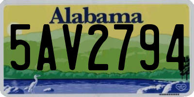 AL license plate 5AV2794