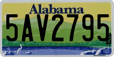 AL license plate 5AV2795