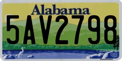 AL license plate 5AV2798