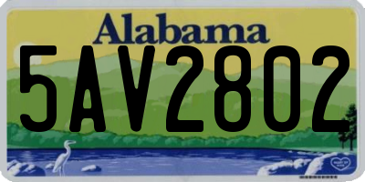 AL license plate 5AV2802