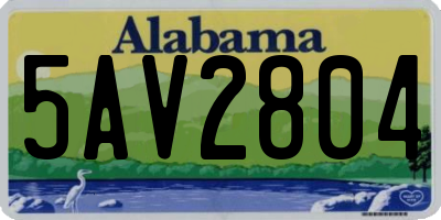 AL license plate 5AV2804