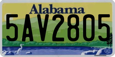 AL license plate 5AV2805