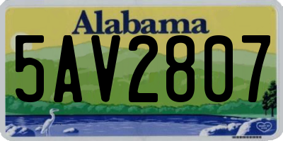AL license plate 5AV2807