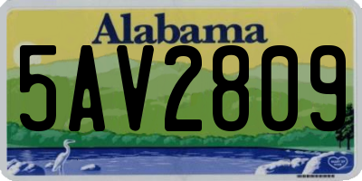 AL license plate 5AV2809