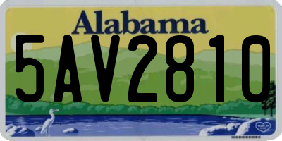 AL license plate 5AV2810