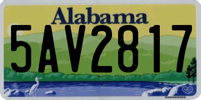 AL license plate 5AV2817