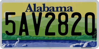 AL license plate 5AV2820